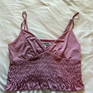 Urban Outfitters Dusty Rose Smocked Satin Cami
